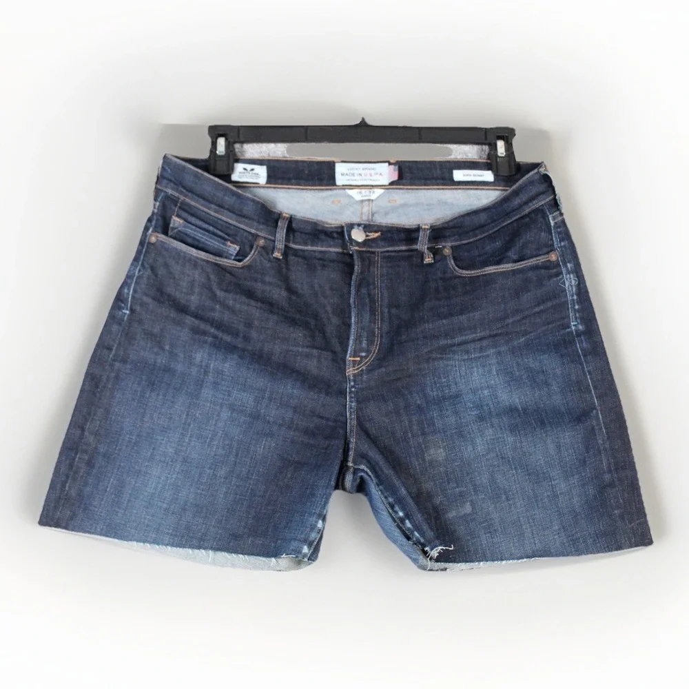 NWOT Lucky Brand Jeans Shorts 16/33 Women Blue Distressed Made In‎ USA Summer